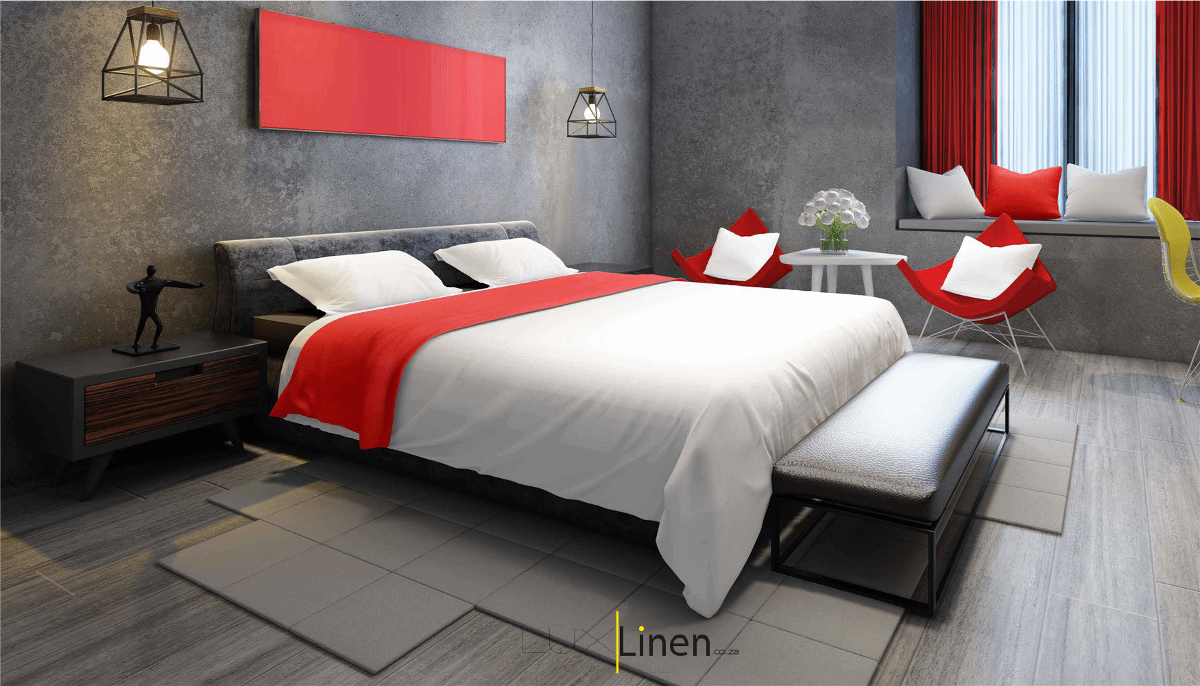 Red & White Bedding Set